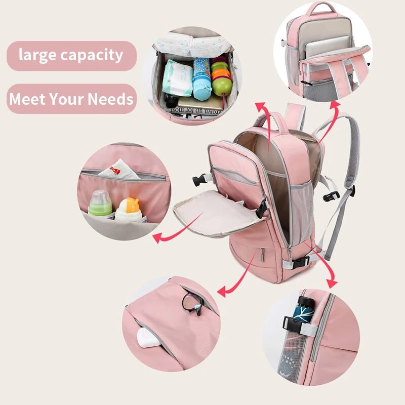 2023. gada sieviešu ceļojumu mugursoma, liela, ūdensnecaurlaidīga pretaizdzīšanas, stilīga ikdienas soma ar bagāžas siksnu, USB uzlādes porta mugursoma