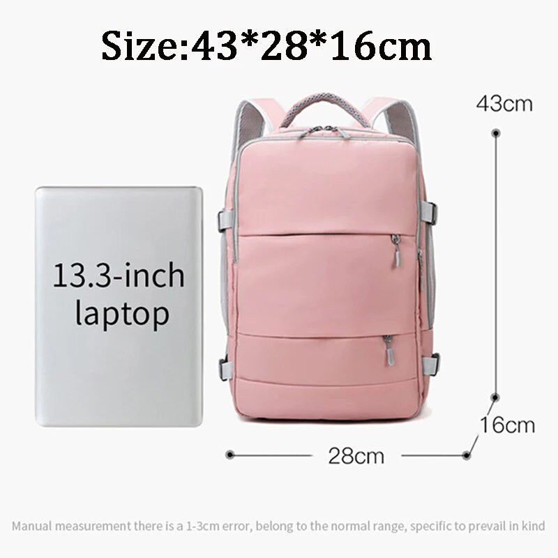 2023. gada sieviešu ceļojumu mugursoma, liela, ūdensnecaurlaidīga pretaizdzīšanas, stilīga ikdienas soma ar bagāžas siksnu, USB uzlādes porta mugursoma