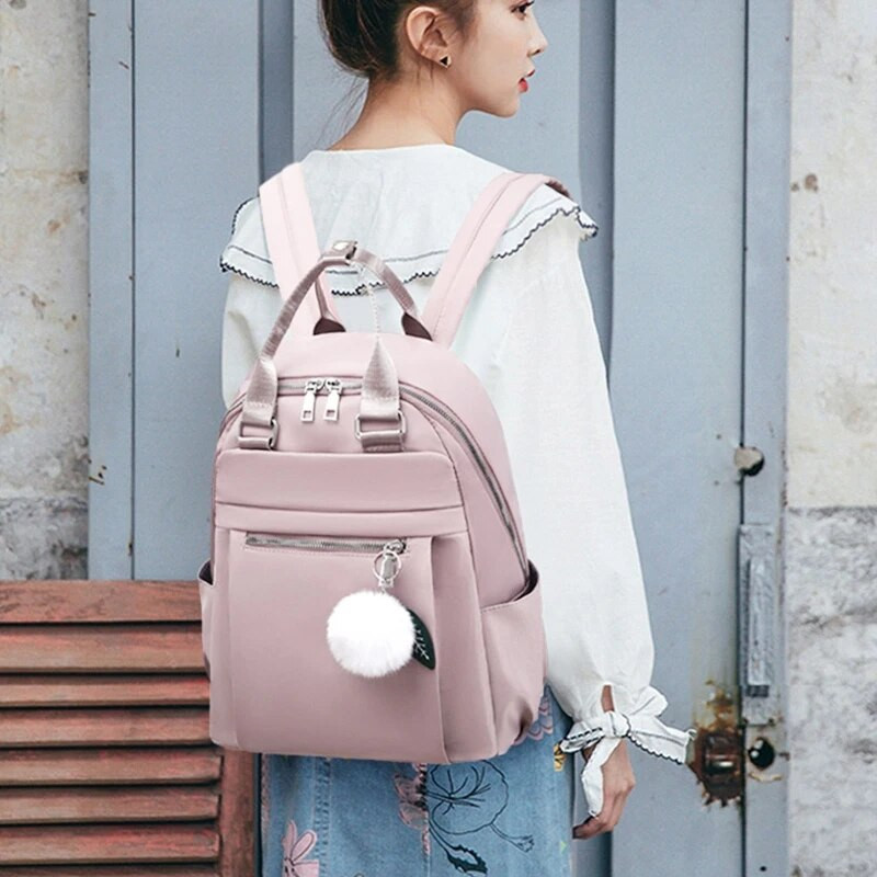 D0LF modes neilona mugursoma pretaizdzīšanas ceļojumu dienassoma sievietēm meitenēm pusaudžu studentu skolas soma ikdienas mugursoma