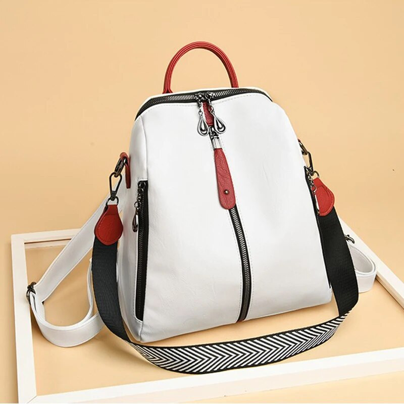 Luksusa dizaina mīkstas ādas sieviešu mugursoma augstas kvalitātes izturīgas ādas mugursoma Modes liela ietilpības sieviešu ceļojumu mugursoma