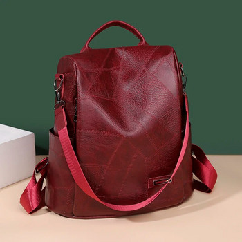 Дамска раница Модна ученическа чанта за момичета Висококачествена чанта за през рамо за свободното време Sac A Dos Vintage раница Женска кожена чанта