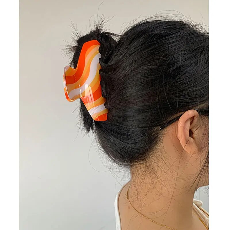 Zebra matu sprādze Zaļā purpura piena raksta liela matu nagi sievietēm Moderni rotaslietas galvas aksesuāri HUANZHI 2022 한국 INS 머리핀