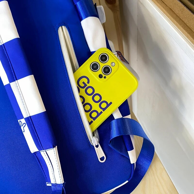 Sieviešu mugursoma ūdensnecaurlaidīga daudzkabatu neilona grāmatu soma Preppy rūtainā skolas soma pusaudžiem, klēpjdatora mugursoma ceļojumu soma