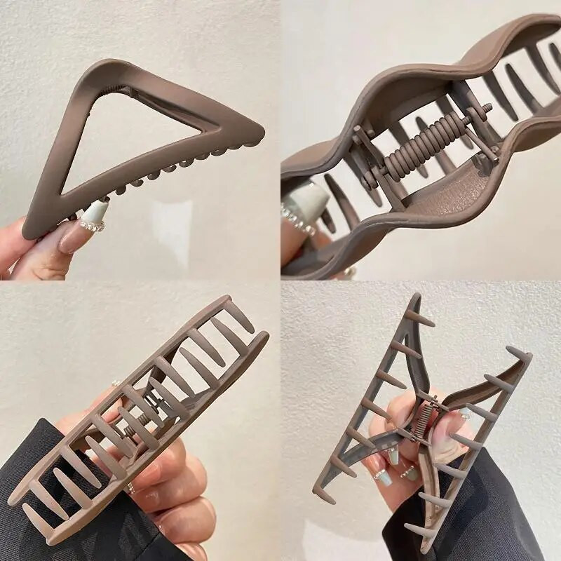 Modes matu nagi, vienkārši matēti trīsstūrveida sieviešu matu sprādzes vienkrāsaini saspraudes Galvassegas Jauni moderni, eleganti matu aksesuāri