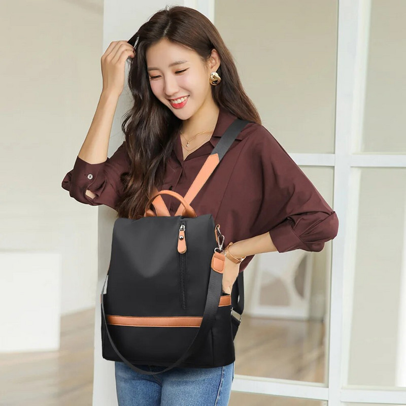 Sieviešu ikdienas neilona mugursoma ar daudzām kabatām, liela ietilpība, pretaizdzīšanas mugursomas skolas somas pusaudžu meitenēm Sieviešu klēpjdatoru somas