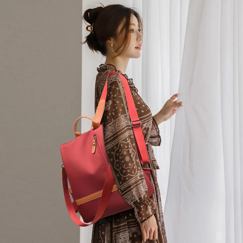 Sieviešu ikdienas neilona mugursoma ar daudzām kabatām, liela ietilpība, pretaizdzīšanas mugursomas skolas somas pusaudžu meitenēm Sieviešu klēpjdatoru somas