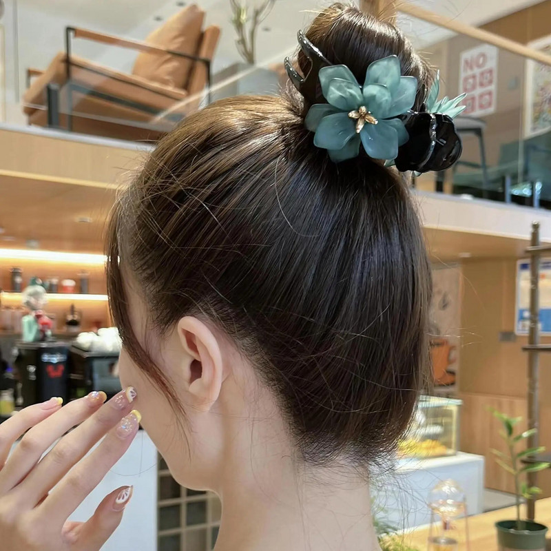 Modes vienkrāsains ziedu formas matu nagi korejiešu populāri saldie matu sprādzes matu sprādzes sievietēm Modernas galvassegas matu aksesuāri