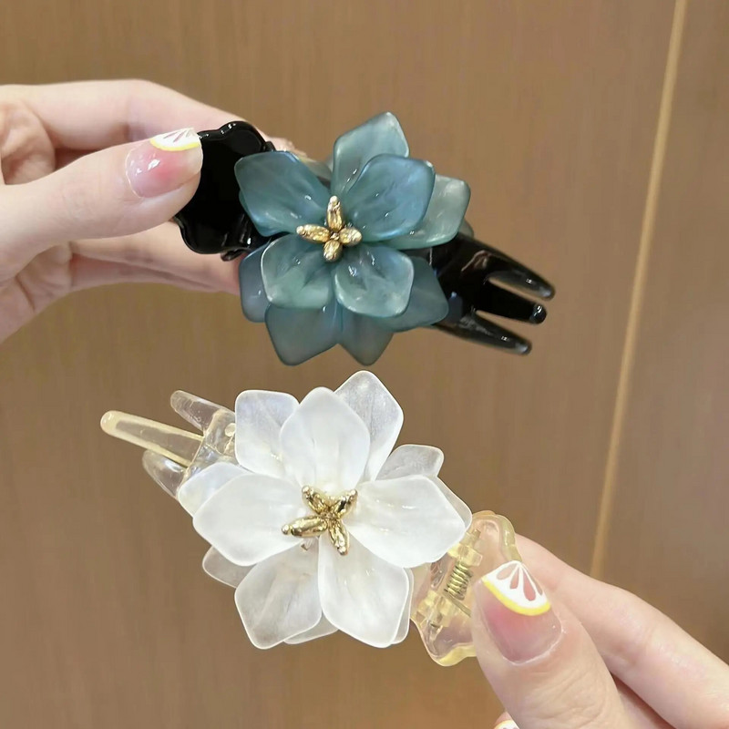 Modes vienkrāsains ziedu formas matu nagi korejiešu populāri saldie matu sprādzes matu sprādzes sievietēm Modernas galvassegas matu aksesuāri