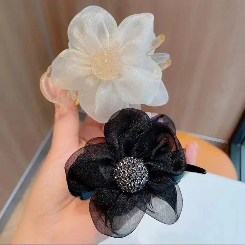 1GB Sieviešu Kalnskalns Saules ziedi Cross Grab Clip Zirgaste Matu Krabju Spīļveida matu sprādze Meitenēm Matu Aksesuāri Eleganta matu sprādze