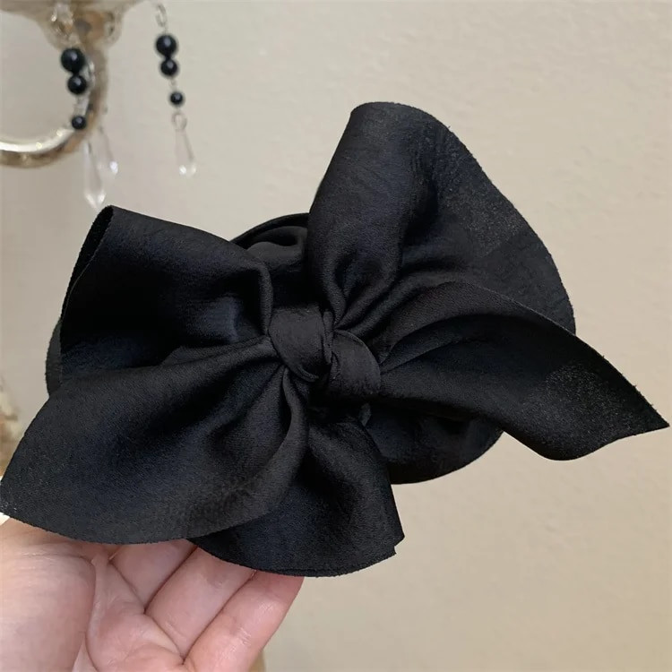 Jauna liela auduma liela loka satveramā skava Retro zirgastes pinuma spīle Moderna, mīļa meitene matu sprādze Smalki matu aksesuāri