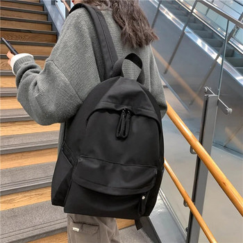 едноцветна раница платнена раница против кражба чанта през рамо тийнейджърка ученическа раница дамска проста раница с голям капацитет