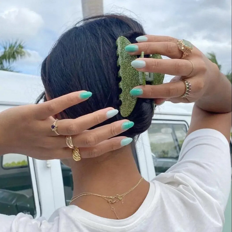 Van Daisy Pink Green Akrila matu spīļu saspraude Liela Barrette peldēšanās zirgaste matu sprādzes matu sprādzes sievietēm Meiteņu matu aksesuāri