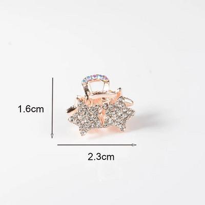 Bling Hair Claw Crab για Μαλλιά Κορεάτικο Κρυστάλλινο Rhinestone Μίνι Νύχια Μαλλιά για Γυναικεία Κόμπος με φιόγκο Heart Star Μικρό κλιπ μαλλιών