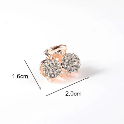 Bling Hair Claw Crab για Μαλλιά Κορεάτικο Κρυστάλλινο Rhinestone Μίνι Νύχια Μαλλιά για Γυναικεία Κόμπος με φιόγκο Heart Star Μικρό κλιπ μαλλιών