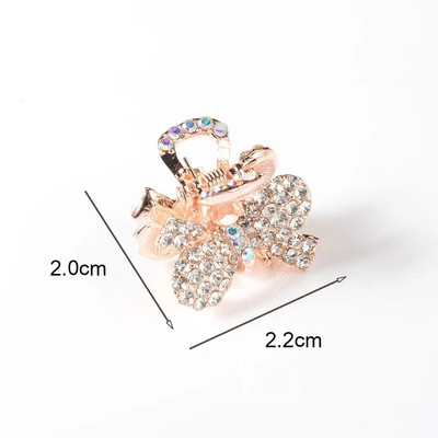 Bling Hair Claw Crab για Μαλλιά Κορεάτικο Κρυστάλλινο Rhinestone Μίνι Νύχια Μαλλιά για Γυναικεία Κόμπος με φιόγκο Heart Star Μικρό κλιπ μαλλιών