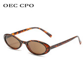 OEC CPO Sexy Small Oval γυναικεία γυαλιά ηλίου 2021 Νέα μόδα Leopard Brown καυτά γυαλιά ηλίου Γυναικεία ρετρό πολύχρωμα γυαλιά οράσεως
