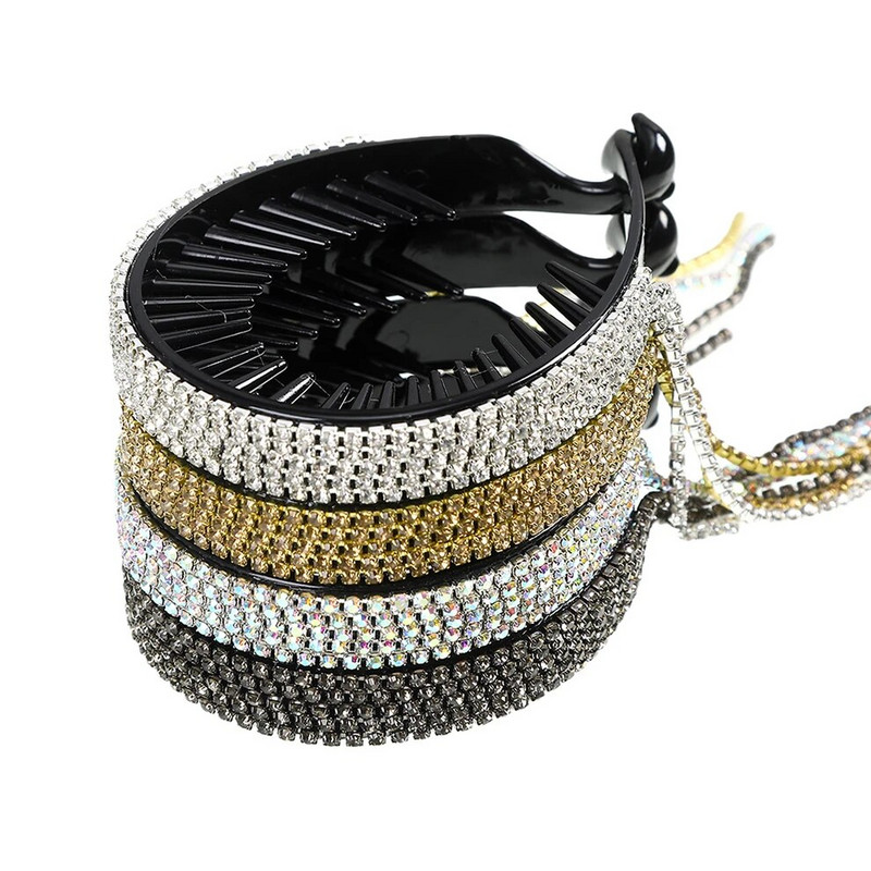 Molans Sievietēm Eleganti Luksusa Rhinestone Pušķis Zirgaste Matu Spīles Matu Spraudes Barrettes Matu sprādzes Galvas saite Modes Matu Aksesuāri
