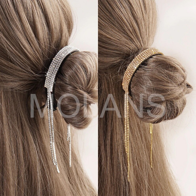 Molans Sievietēm Eleganti Luksusa Rhinestone Pušķis Zirgaste Matu Spīles Matu Spraudes Barrettes Matu sprādzes Galvas saite Modes Matu Aksesuāri