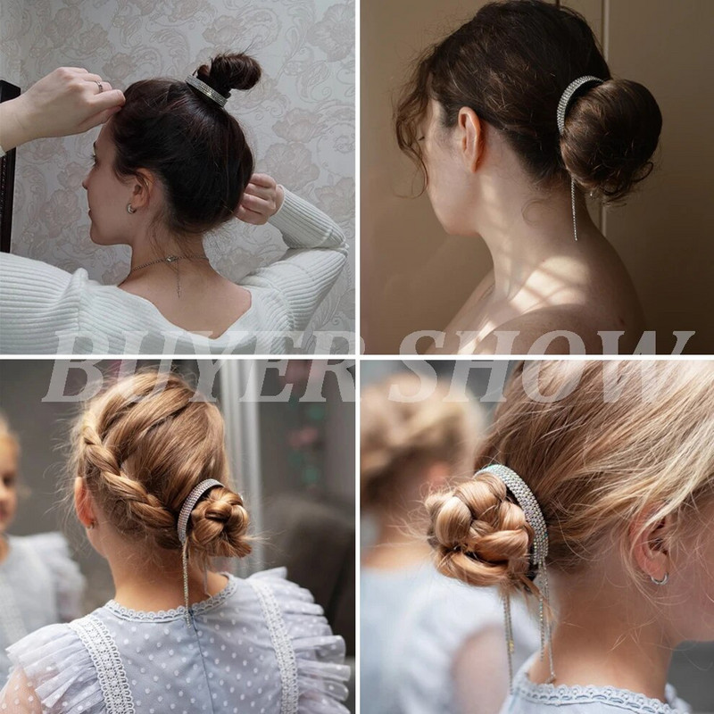 Molans Sievietēm Eleganti Luksusa Rhinestone Pušķis Zirgaste Matu Spīles Matu Spraudes Barrettes Matu sprādzes Galvas saite Modes Matu Aksesuāri