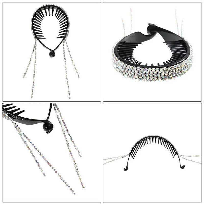Molans Sievietēm Eleganti Luksusa Rhinestone Pušķis Zirgaste Matu Spīles Matu Spraudes Barrettes Matu sprādzes Galvas saite Modes Matu Aksesuāri