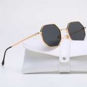 Ochelari de soare din metal Polygon Rama vintage pentru femei Ochelari de soare Bărbați Ochelari de soare cu design de marcă de lux Ochelari de soare pentru femei Oglindă Gafas De Sol Uv400