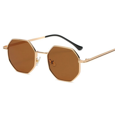 Ochelari de soare din metal Polygon Rama vintage pentru femei Ochelari de soare Bărbați Ochelari de soare cu design de marcă de lux Ochelari de soare pentru femei Oglindă Gafas De Sol Uv400