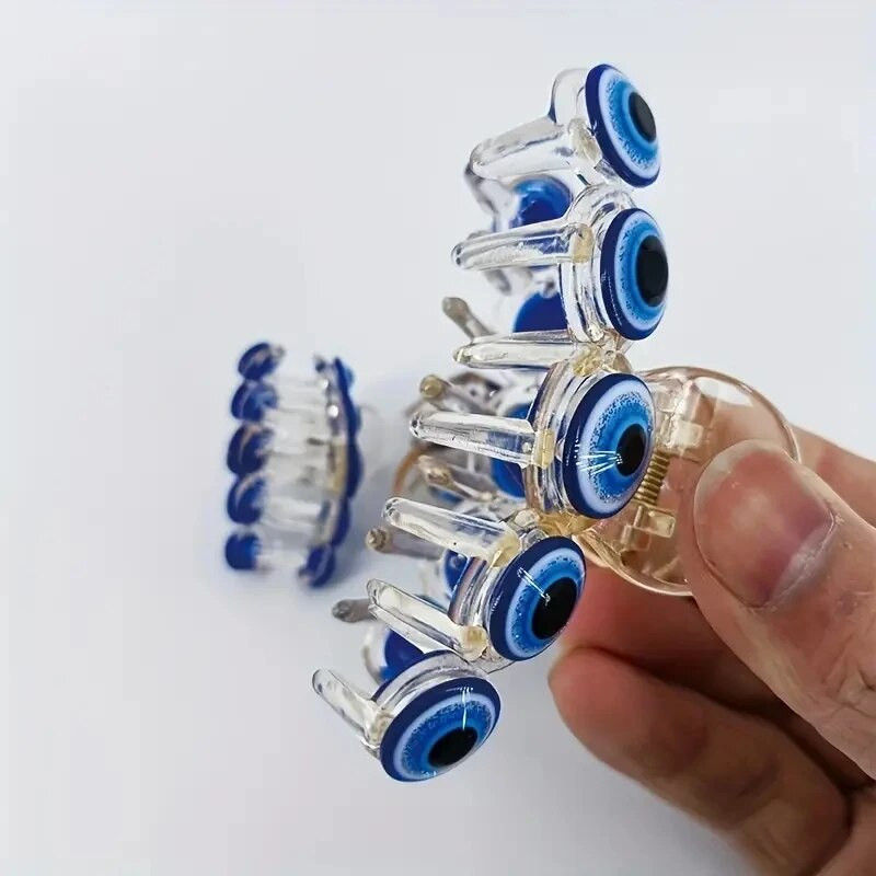 Moderns Evil Eye Hair Clip Clip Neslīdošs plastmasas haizivju nagi sievietēm Luky Protection matu sprādze Ikdienas veidošanas matu aksesuāri