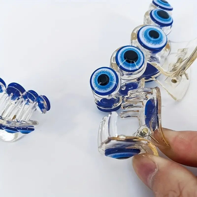 Moderns Evil Eye Hair Clip Clip Neslīdošs plastmasas haizivju nagi sievietēm Luky Protection matu sprādze Ikdienas veidošanas matu aksesuāri