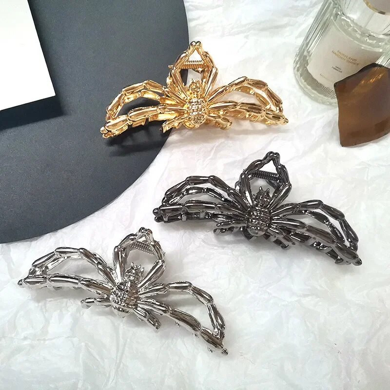 2023. gada vasaras jauni metāla zirnekļa matu spīles korejiešu modernas sejas mazgāšanas matu sprādzes meiteņu panka metāla matu aksesuāri sievietēm