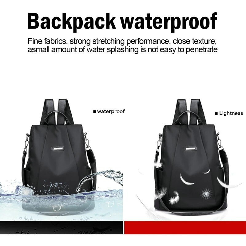 Liela sieviešu mugursomas ietilpība Ceļojumu ūdensnecaurlaidīga soma pret daudzfunkcionālu zādzību modes skolas soma