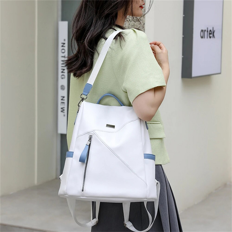 2023. gada jauna, karsta sieviešu mugursomas dizainera augstas kvalitātes ādas vienkāršas modes mugursoma, liela ietilpība pretaizdzīšanas plecu somas