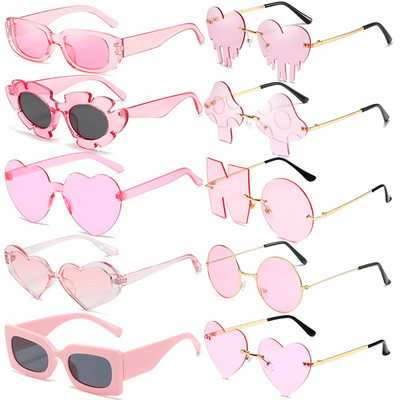 Lovely Pink Χρώμα Καρδιά Τετράγωνα Γυαλιά ηλίου Jelly Color Γυαλιά ηλίου UV400 Αποχρώσεις Προστασίας Καλοκαιρινό πάρτι Διακόσμηση Γυναικεία γυαλιά