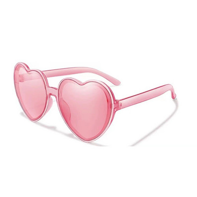 Ochelari de soare pătrați cu inimă de culoare roz, ochelari de soare de culoare jeleu, nuanțe de protecție UV400, decorațiuni pentru petrecerea de vară, ochelari pentru femei