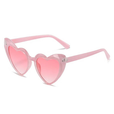Ochelari de soare pătrați cu inimă de culoare roz, ochelari de soare de culoare jeleu, nuanțe de protecție UV400, decorațiuni pentru petrecerea de vară, ochelari pentru femei