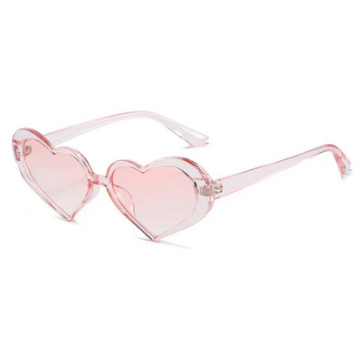 Ochelari de soare pătrați cu inimă de culoare roz, ochelari de soare de culoare jeleu, nuanțe de protecție UV400, decorațiuni pentru petrecerea de vară, ochelari pentru femei