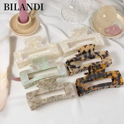 Bilandi Elegant Leopard Print Matu Saspraudes Liela Acetāta Matu Spīles Barrettes Krabju Matu Spraude Sieviešu Meiteņu Matu Aksesuāri