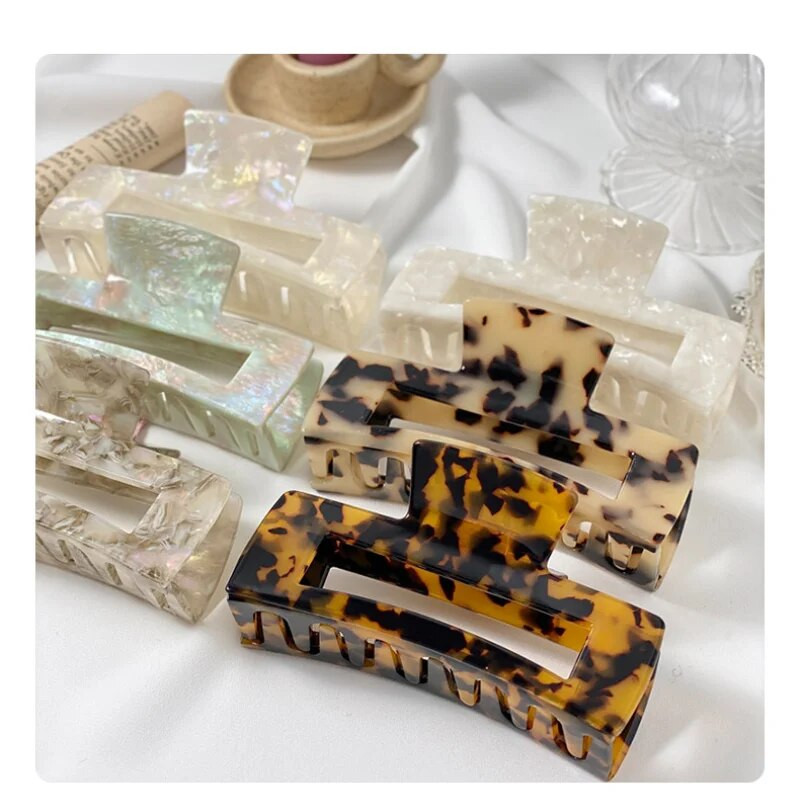 Bilandi Elegant Leopard Print Matu Saspraudes Liela Acetāta Matu Spīles Barrettes Krabju Matu Spraude Sieviešu Meiteņu Matu Aksesuāri