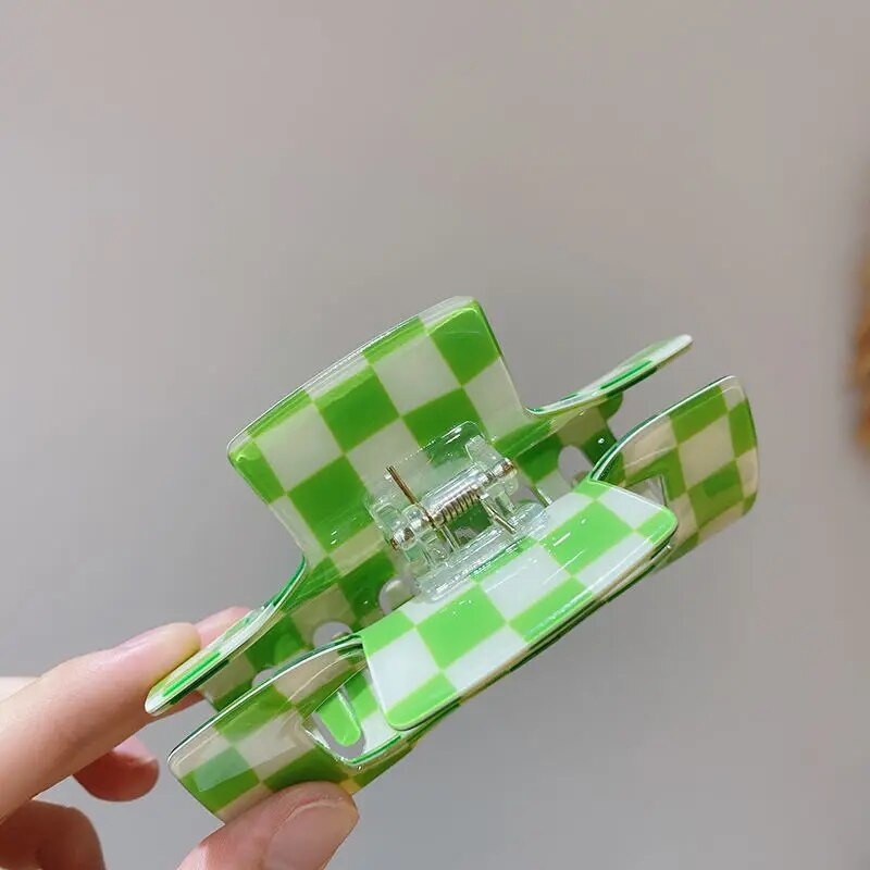 2022. gada jaunums modes 10,5 cm taisnstūra doba matu spīle, akrila šaha, izsmalcināta matu sprādze, kas paredzēta meitenēm