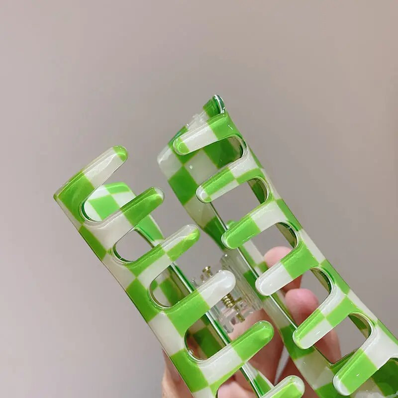 2022. gada jaunums modes 10,5 cm taisnstūra doba matu spīle, akrila šaha, izsmalcināta matu sprādze, kas paredzēta meitenēm