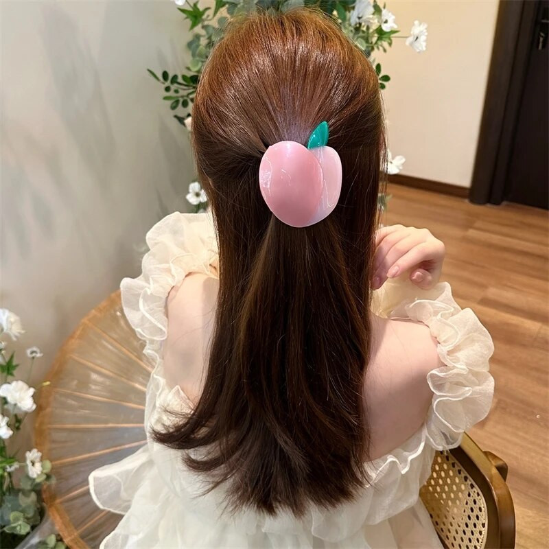 Moderns acetāta liela izmēra ābolu formas matu spīļu klipsis sievietēm, meitenēm, elegants, zirgaste, auglis, matu sprādze, matu aksesuāri, dāvanas 2023. gadam