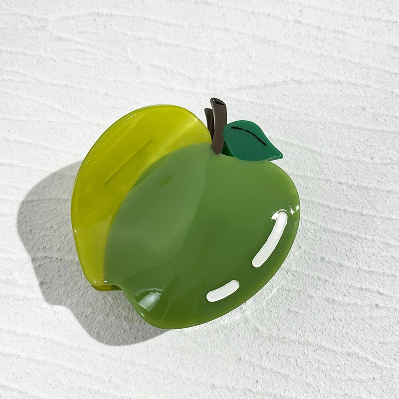 Moderns acetāta liela izmēra ābolu formas matu spīļu klipsis sievietēm, meitenēm, elegants, zirgaste, auglis, matu sprādze, matu aksesuāri, dāvanas 2023. gadam