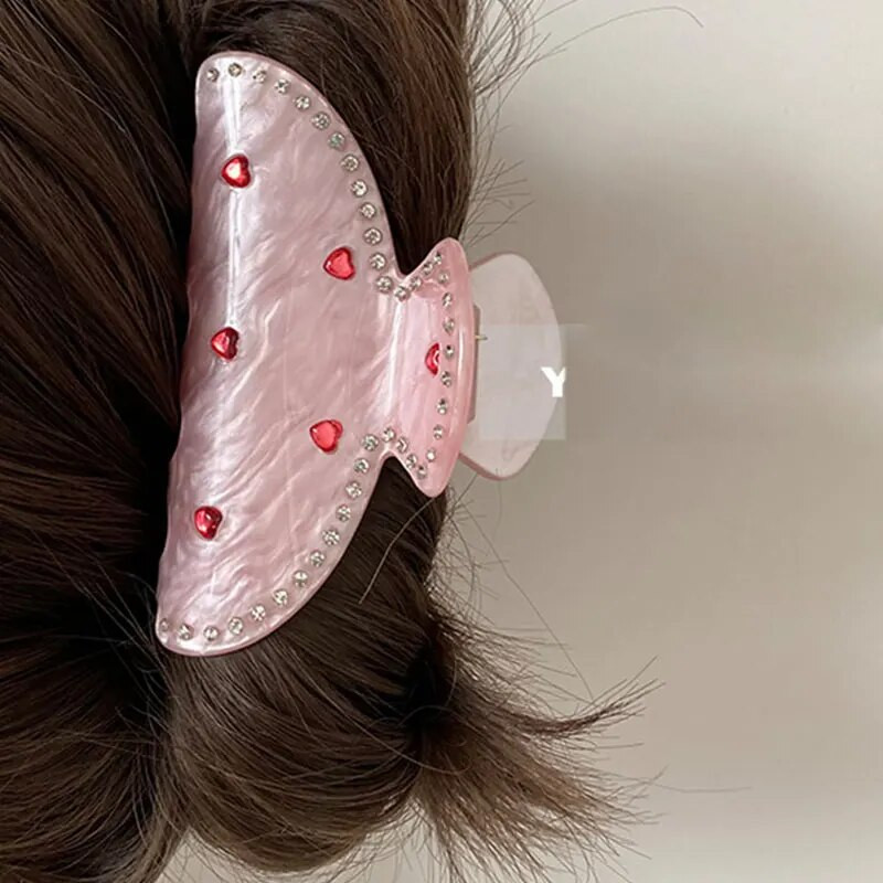 Lāzera etiķskābe krāsains cirkons burtu tauriņš uzlīme matu nagi sievietēm ikdienas moderns Y2K juvelierizstrādājumu sveķu haizivs klips Jauns