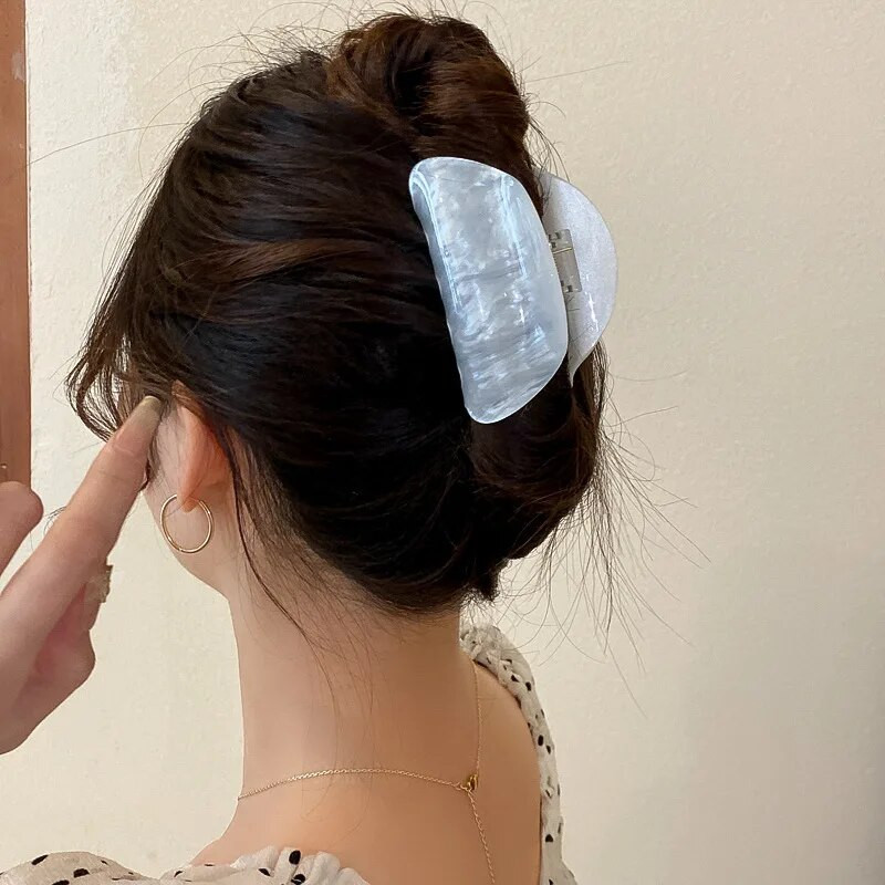 Balts, zils, rozā, akrila sveķu ģeometrisks matu sprādzes spīle sievietēm, meitenēm, modernas galvassegas, matu sprādzes, matu aksesuāri, 2023. g.