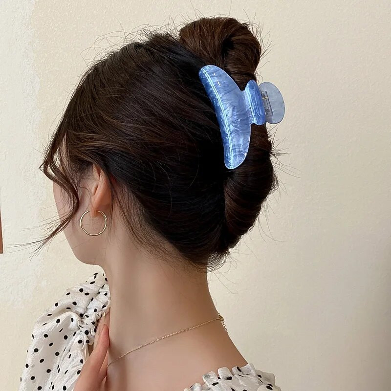 Balts, zils, rozā, akrila sveķu ģeometrisks matu sprādzes spīle sievietēm, meitenēm, modernas galvassegas, matu sprādzes, matu aksesuāri, 2023. g.