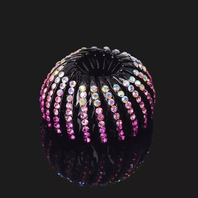 Kristāla matu sprādzes Rhinestones putnu ligzda zirgaste sprādze zirgastes turētājs bulciņa Matu spīles galvassegas Sieviešu meiteņu matu aksesuāri