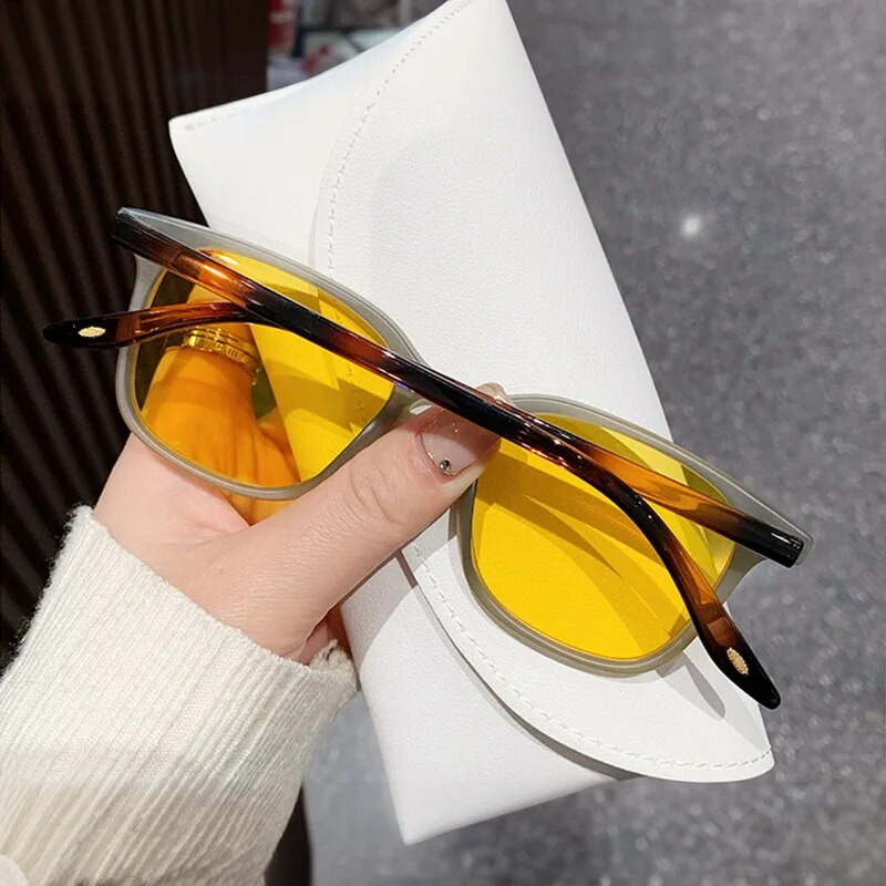 2023. gada klasisks retro moderns kvadrātveida ietvara saulesbrilles Kaķu acs gradienta lēcas saulesbrilles vīriešiem sievietēm, UV 400 toņos Braukšanas brilles