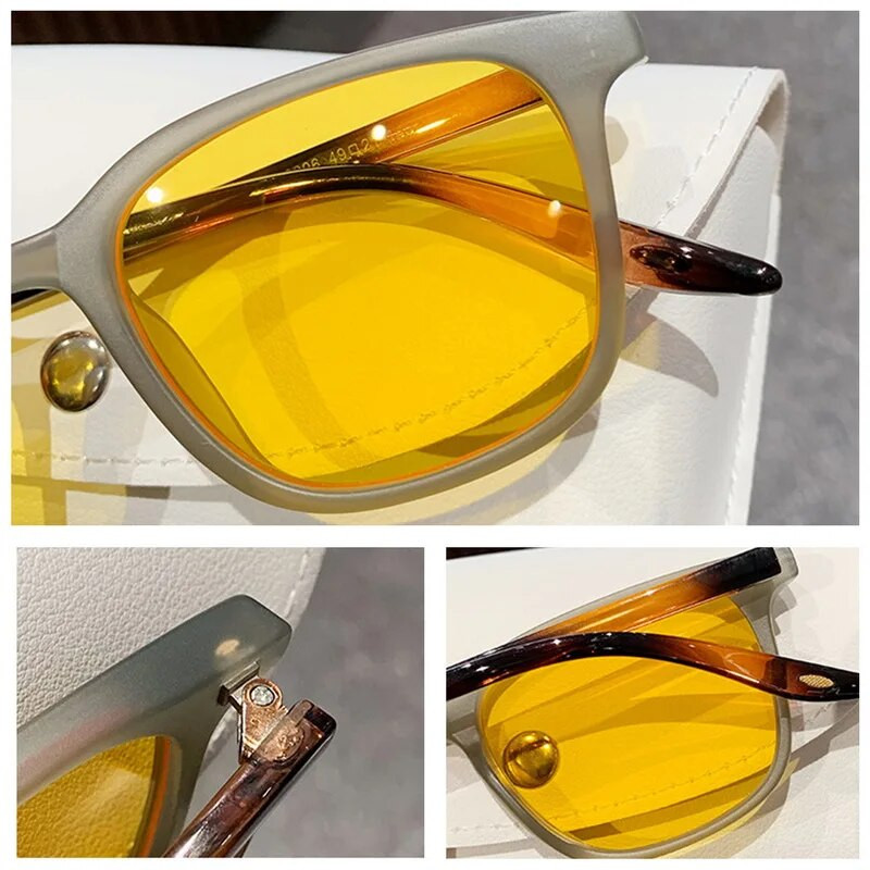 2023. gada klasisks retro moderns kvadrātveida ietvara saulesbrilles Kaķu acs gradienta lēcas saulesbrilles vīriešiem sievietēm, UV 400 toņos Braukšanas brilles
