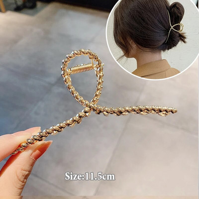 Big Pearl Hair Claw For Women Γυναικείο Μακιγιάζ Μαλλιά Barrettes Αξεσουάρ για τα μαλλιά Κορεατικό σταυρό Crab Hair Clip Fashion Girl Headwear