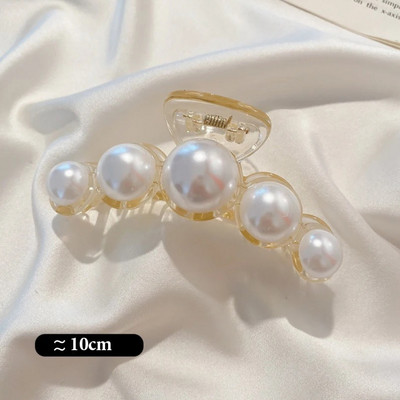 Big Pearl Hair Claw For Women Γυναικείο Μακιγιάζ Μαλλιά Barrettes Αξεσουάρ για τα μαλλιά Κορεατικό σταυρό Crab Hair Clip Fashion Girl Headwear