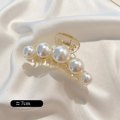 Big Pearl Hair Claw For Women Γυναικείο Μακιγιάζ Μαλλιά Barrettes Αξεσουάρ για τα μαλλιά Κορεατικό σταυρό Crab Hair Clip Fashion Girl Headwear